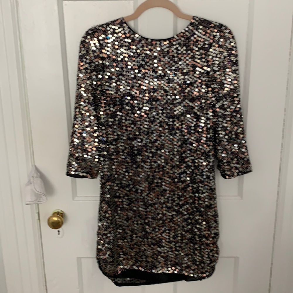 Parker Black beaded dress size 2